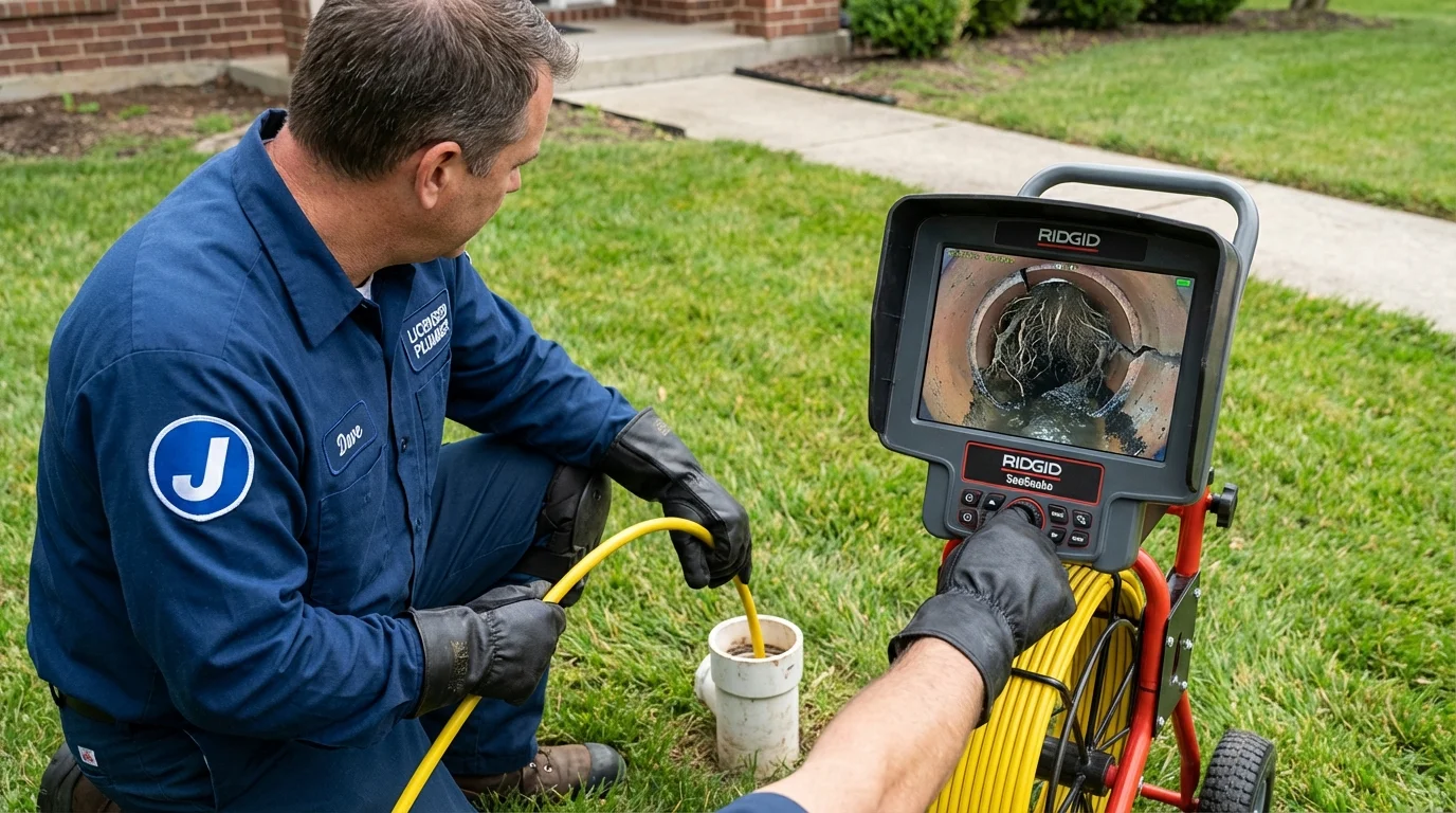 Sewer camera inspection being performed by Johns Plumbing LLC in Lehi